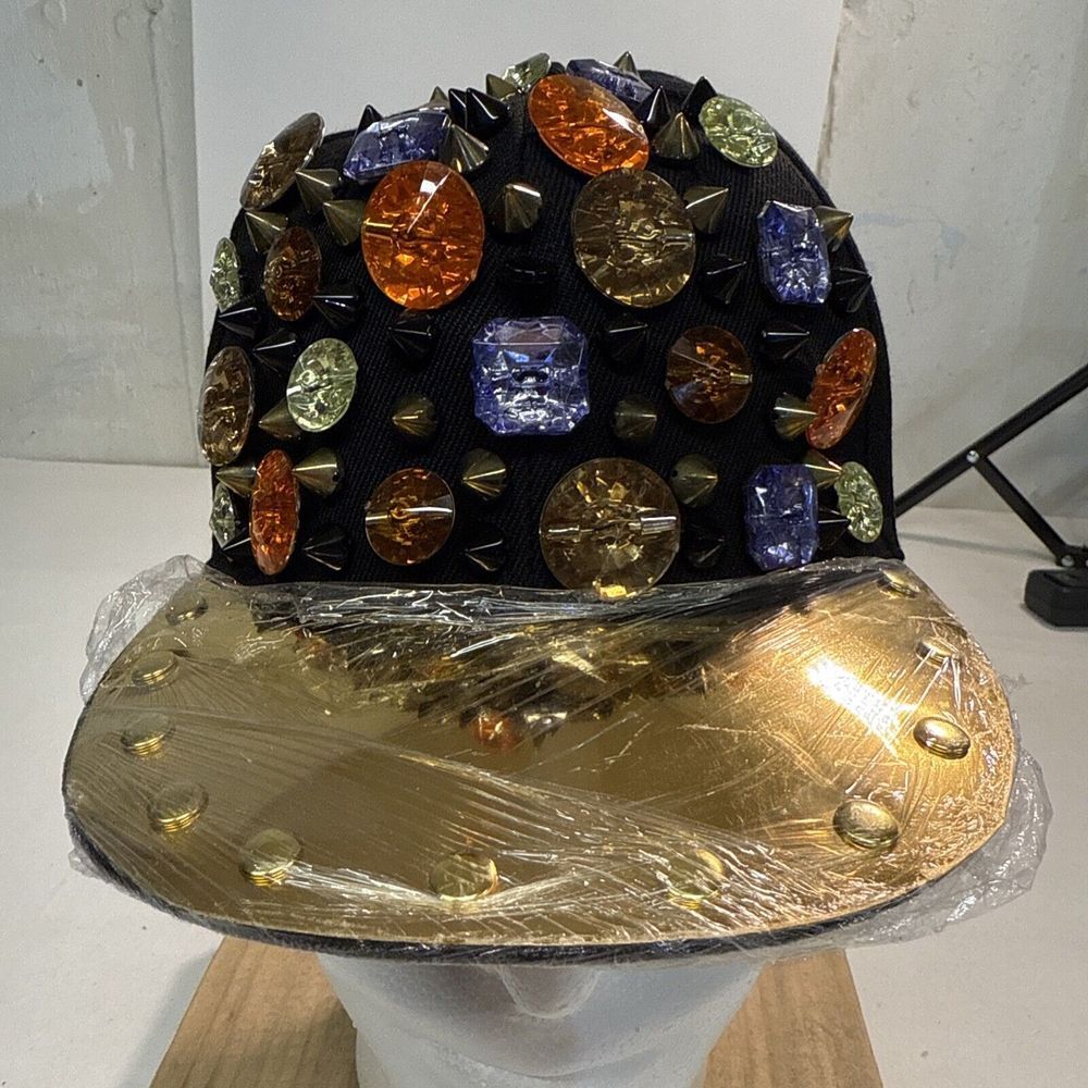 Balera Black Jeweled Womens/Girls‎ Ball Cap Hat Adjustable Halloween Snap back